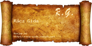 Rácz Gida névjegykártya